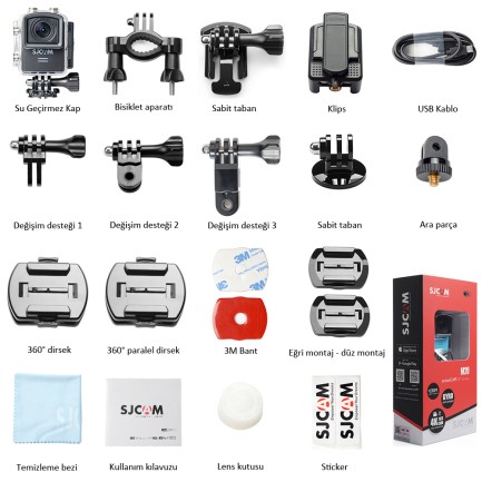 SJCAM M20 Wi-Fi 4K Aksiyon Kamerası - Kırmızı - Thumbnail