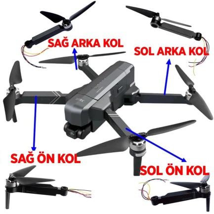 SJRC F11 Pro 4K / F11S Drone İçin Sol Arka Motor Kolu Arm (Teknik Servis Ürünüdür-Montaj İçin Fiyat Alınız) - Thumbnail
