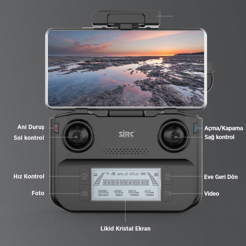 SJRC F22S Pro Drone İçin Yedek Kumanda Remote Control (Teknik Servis Ürünüdür-Montaj İçin Fiyat Alınız)