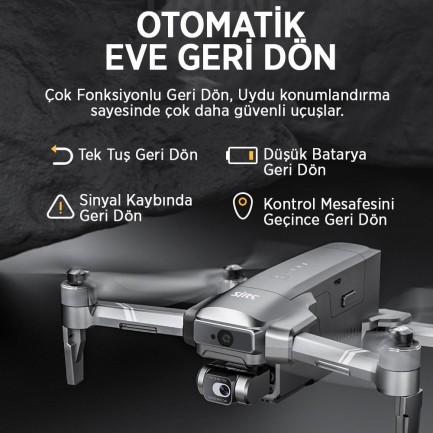 SJRC F22 S2+ XR 4K Kameralı Drone Seti - Ekranlı Kumanda-6KM Menzil+Çarpışma Sensörü+40 Dakika Uçuş Süresi+Çanta+EIS Gimbal - Thumbnail