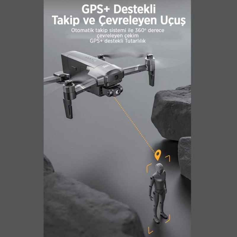 SJRC F22 S2+ XR 4K Kameralı Drone Seti - Ekranlı Kumanda-6KM Menzil+Çarpışma Sensörü+40 Dakika Uçuş Süresi+Çanta+EIS Gimbal