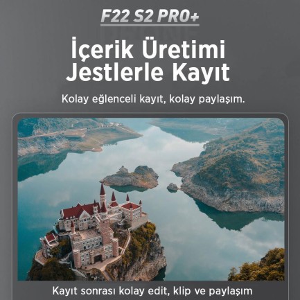 SJRC F22 S2+ XR 4K Kameralı Drone Seti - Ekranlı Kumanda-6KM Menzil+Çarpışma Sensörü+40 Dakika Uçuş Süresi+Çanta+EIS Gimbal - Thumbnail