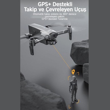 SJRC F22 S2 Pro+ 4K Kameralı Drone Seti - 6KM Menzil+Çarpışma Sensörü+40 Dakika Uçuş Süresi+Çanta+EIS Gimbal - Thumbnail