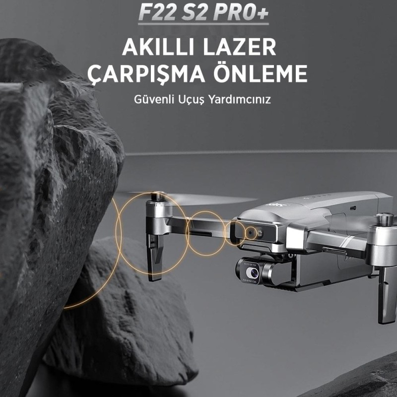 SJRC F22 S2 Pro+ 4K Kameralı Drone Seti - 6KM Menzil+Çarpışma Sensörü+40 Dakika Uçuş Süresi+Çanta+EIS Gimbal
