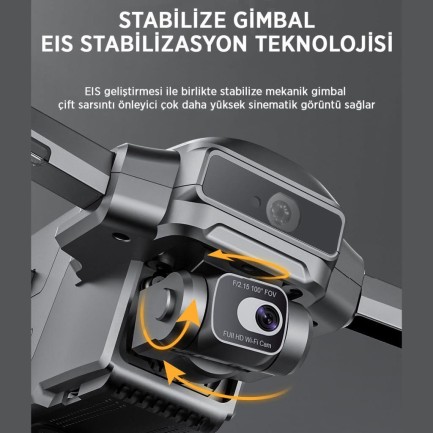 SJRC F22 S2 Pro+ 4K Kameralı Drone Seti - 6KM Menzil+Çarpışma Sensörü+40 Dakika Uçuş Süresi+Çanta+EIS Gimbal - Thumbnail