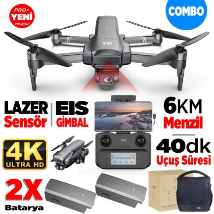 SJRC - SJRC F22 S2 Pro+ Combo 4K Kameralı Drone Seti - 2Batarya+6KM Menzil+Çarpışma Sensörü+40 Dakika Uçuş Süresi+Çanta+EIS Gimbal