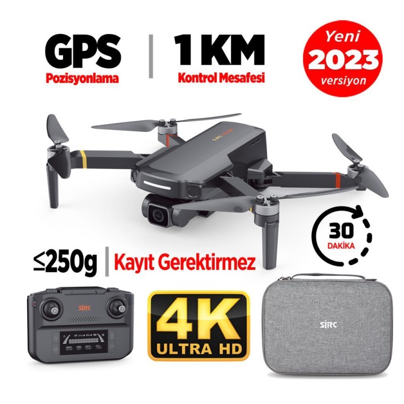 SJRC F5s Pro 4K Kameralı Drone Seti+1KM Menzil+30 Dakika Uçuş Süresi+Çanta+Takip Modu