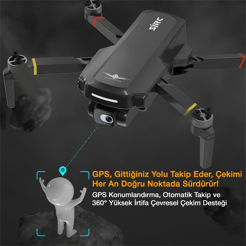 SJRC F5S Pro+ Plus Combo 4K Kameralı Drone Seti +2Batarya+3.5KM Menzil+30 Dakika Uçuş Süresi+Çanta+EIS Gimbal+Takip Modu