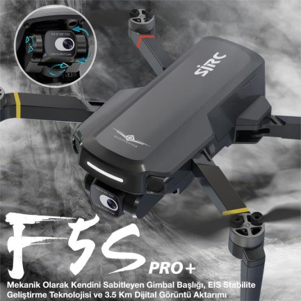 SJRC F5S Pro+ Plus Combo 4K Kameralı Drone Seti +2Batarya+3.5KM Menzil+30 Dakika Uçuş Süresi+Çanta+EIS Gimbal+Takip Modu - Thumbnail