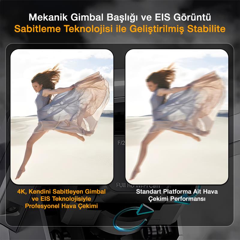 SJRC F5S Pro+ Plus Combo 4K Kameralı Drone Seti +2Batarya+3.5KM Menzil+30 Dakika Uçuş Süresi+Çanta+EIS Gimbal+Takip Modu