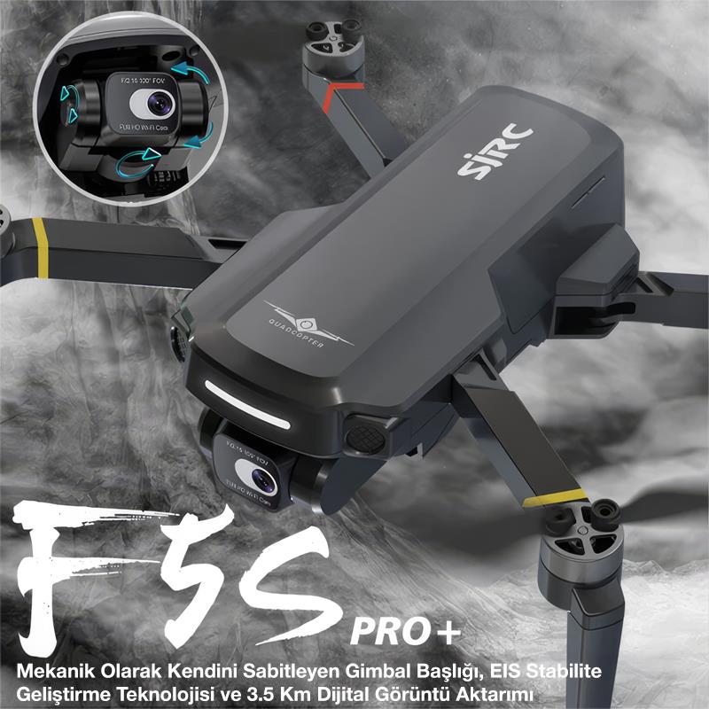 SJRC F5S Pro+ Plus Combo 4K Kameralı Drone Seti +2Batarya+3.5KM Menzil+30 Dakika Uçuş Süresi+Çanta+EIS Gimbal+Takip Modu