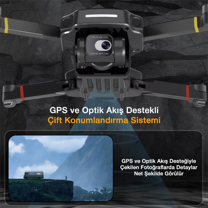 SJRC F5S Pro+ Plus Combo 4K Kameralı Drone Seti +2Batarya+3.5KM Menzil+30 Dakika Uçuş Süresi+Çanta+EIS Gimbal+Takip Modu
