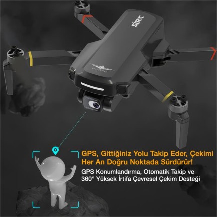 SJRC F5S Pro+ Plus Combo 4K Kameralı Drone Seti +2Batarya+3.5KM Menzil+30 Dakika Uçuş Süresi+Çanta+EIS Gimbal+Takip Modu - Thumbnail