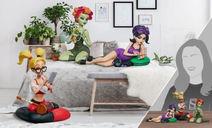 Sideshow Collectibles - Sleepover Sirens Designer Collectible Toys Set Catwoman & Harley Quinn & Poison Ivy 700166