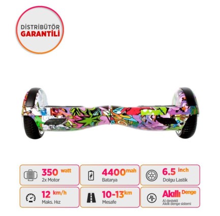 Smart Balance N3S Elektrikli Kaykay Hoverboard Scooter Self Balancing 6.5 Inch Grafity Desenli 08 - Thumbnail