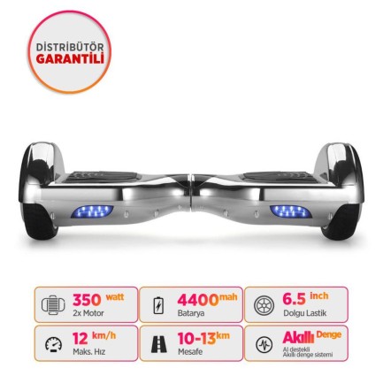 Smart Balance N3P Elektrikli Kaykay Hoverboard Scooter Self Balancing 6.5 Inch Parlak Kasa Gümüş - Thumbnail