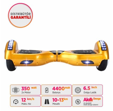 Smart Balance N3 Elektrikli Kaykay Hoverboard Scooter Self Balancing 6.5 Inch Ledli Gold - Thumbnail