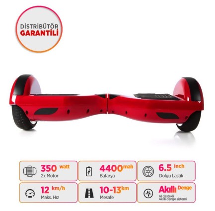 Smart Balance - Smart Balance N3 Elektrikli Kaykay Hoverboard Scooter Self Balancing 6.5 Inch Ledli Kırmızı