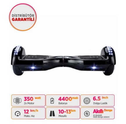 Smart Balance N3 Elektrikli Kaykay Hoverboard Scooter Self Balancing 6.5 Inch Ledli Siyah - Thumbnail