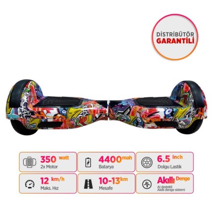 Smart Balance N3S Elektrikli Kaykay Hoverboard Scooter Self Balancing 6.5 inch Grafity Desenli Kasa 12 - Thumbnail