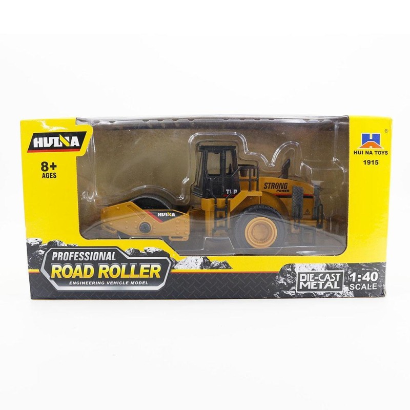 HUINA 1/40 Yüksek Kalite Tekerlekli Yol Silindiri İş Makinası 1915 - Sergilenmeye Hazır Diecast Metal ( Kumandalı Değildir )