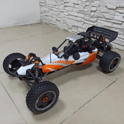 SY RACING - SY RACING 1/5 Baja 5B 30.5CC RTR Kurşunsuz Benzinli Uzaktan Kumandalı RC Arazi Model Araba 80+kmh 75CM Uzunluk Offroad Turuncu (Kullanıma Hazır)