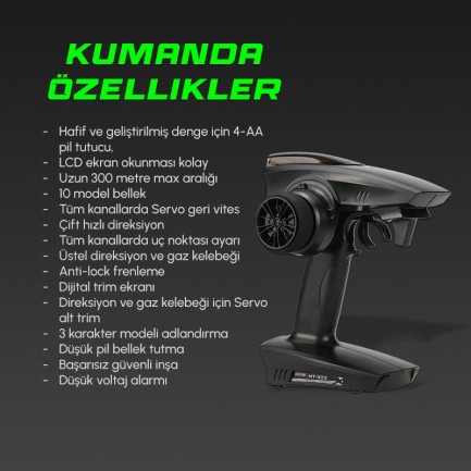 SY RACING 1/5 Baja 5B 30.5CC RTR Kurşunsuz Benzinli Uzaktan Kumandalı RC Arazi Model Araba 80+kmh 75CM Uzunluk Offroad Beyaz-Yeşil (Kullanıma Hazır) - Thumbnail