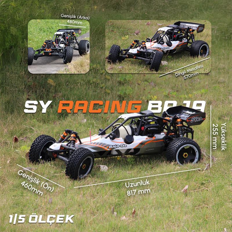 SY RACING 1/5 Baja 5B 30.5CC RTR Kurşunsuz Benzinli Uzaktan Kumandalı RC Arazi Model Araba 80+kmh 75CM Uzunluk Offroad Turuncu (Kullanıma Hazır) SYRACING/BAJA5B-TURUNCU