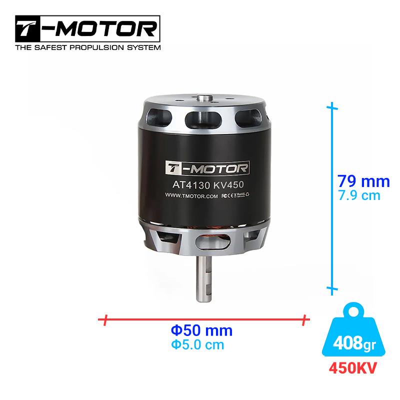 T-Motor AT4130 450KV Brushless Fırçasız Sabit Kanat VTOL UAV Drone Uçak Uzun Şaft Motor