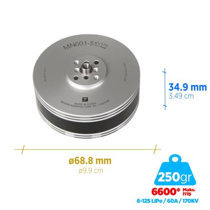 T-MOTOR - T-Motor MN601-S 170KV Brushless Fırçasız UAV Motor Multikopter Multi-rotor Quadcopter Hexacopter Drone Motoru (2ADET)