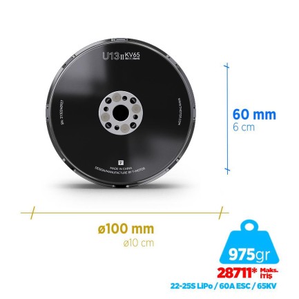 T-MOTOR - T-Motor U Power Type U13II 65KV Brushless Fırçasız Brushless Fırçasız UAV Motor Multikopter Multi-rotor Quadcopter Hexacopter Drone Motoru