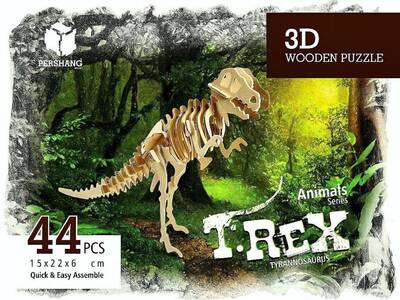 T-Rex Dinozor 3D Wooden Puzzle