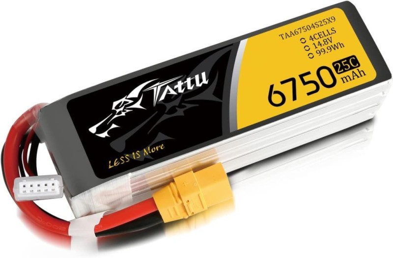 Tattu 4S 6750mAh 14.8V 25C Lityum Polimer Li-Po Lipo Batarya Drone Pil