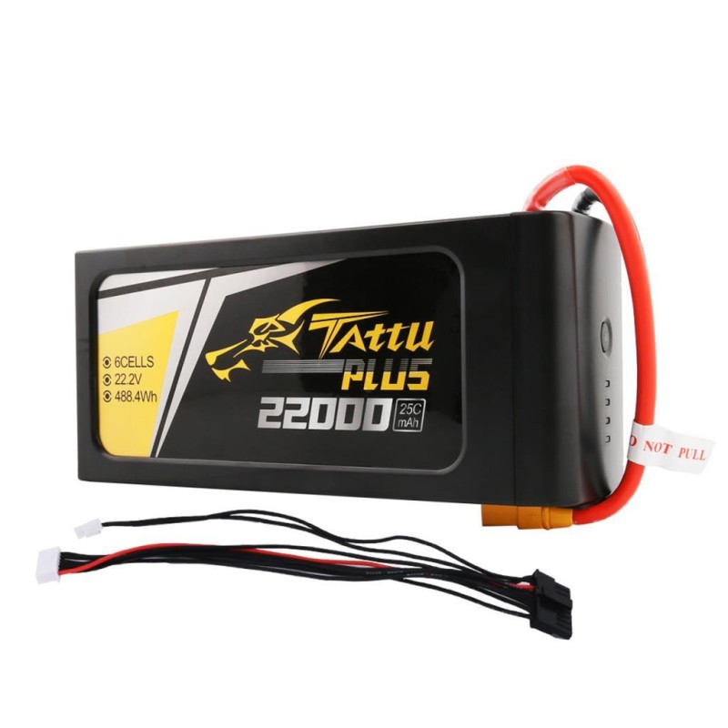 Tattu Plus 6S 22000mAh 22.2V 25C Lityum Polimer Li-Po Lipo Smart Batarya Drone Pil