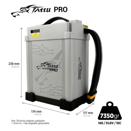 TATTU - Tattu Pro 14S Lipo 22000mAh 51.8V Lityum Polimer Li-Po Lipo Batarya Drone Pil