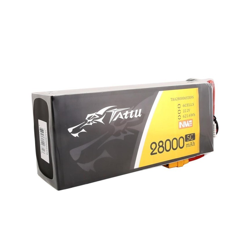Tattu Semi-Solid State 28000mAh 22.2V 6S NMC Lityum Polimer Li-Po Lipo Batarya Drone Pil