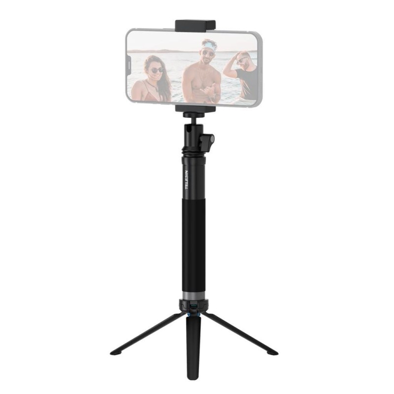 TELESIN Aksiyon Kamera & Telefon & DSLR Kameralar İçin 90CM Alüminyum Üst Kalite Selfie Çubuğu + Tripod