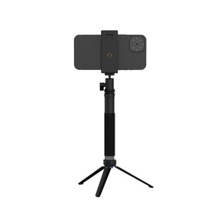 TELESIN Aksiyon Kamera & Telefon & DSLR Kameralar İçin 90CM Alüminyum Üst Kalite Selfie Çubuğu + Tripod - Thumbnail