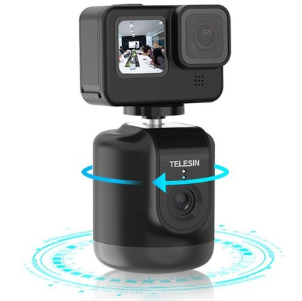 TELESIN Aksiyon Kameralar ve Telefonlar İçin 360 Derece Akıllı Yüz Takip Standı + Kumanda - Thumbnail