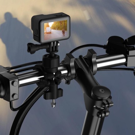 TELESIN Aksiyon Kameraları İçin 360 Derece Ayarlanabilir Handlebar Bisiklet & Boru Bağlantı Parçası ( GoPro Hero11 & Hero10 / Hero9 / Hero8 / Insta360 / Sjcam / Vantop ) - Thumbnail