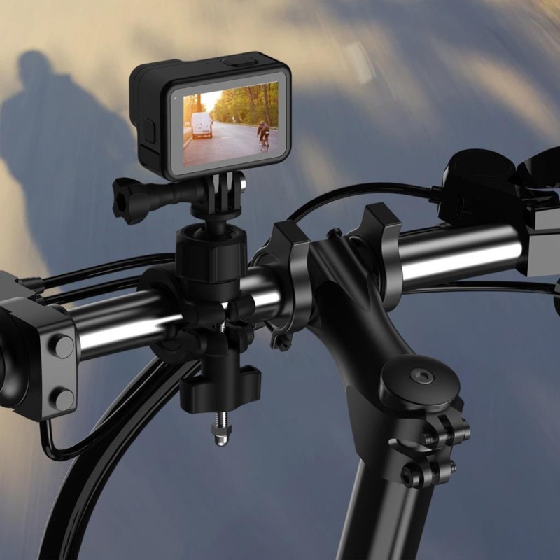 TELESIN Aksiyon Kameraları İçin 360 Derece Ayarlanabilir Handlebar Bisiklet & Boru Bağlantı Parçası ( GoPro Hero11 & Hero10 / Hero9 / Hero8 / Insta360 / Sjcam / Vantop )