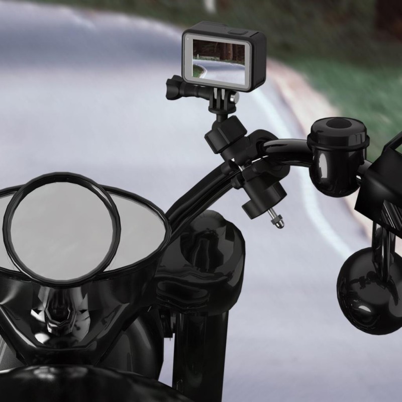 TELESIN Aksiyon Kameraları İçin 360 Derece Ayarlanabilir Handlebar Bisiklet & Boru Bağlantı Parçası ( GoPro Hero11 & Hero10 / Hero9 / Hero8 / Insta360 / Sjcam / Vantop )