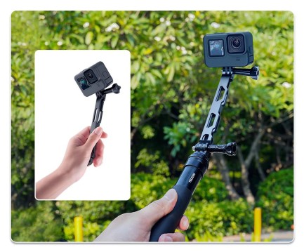 TELESIN Aksiyon Kameraları İçin Alüminyum Alaşımlı Uzatma Çubuğu ( GoPro Hero11 Black / Hero10 Black / Hero9 Black / Hero8 / Insta360 / Sjcam / Osmo Action ) - Thumbnail