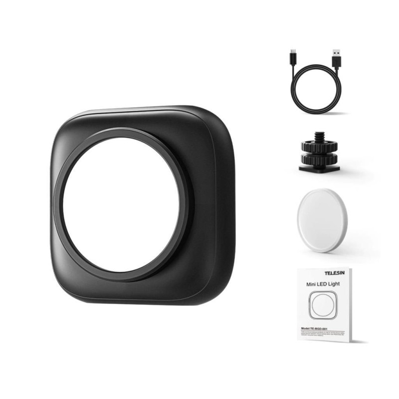 TELESIN Dahili Bataryalı Mini LED Selfie VLOG Işık Seti 120° Aydınlatma Açılı & Tripod Yuvalı
