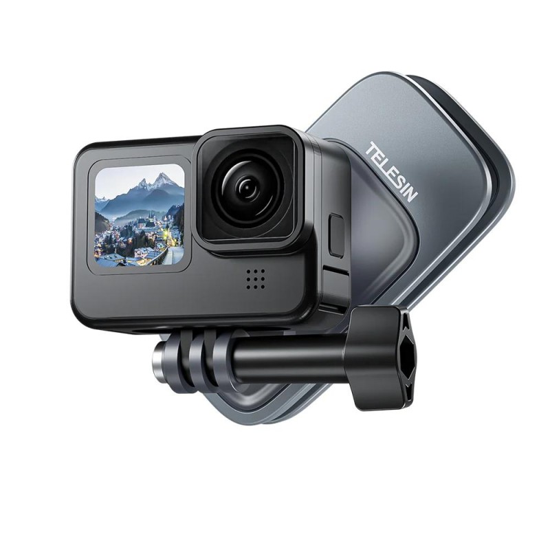 TELESIN GoPro İçin Manyetik 360 Derece Çanta ve Sırt Çantası Klipsi ( GoPro Hero11 Black / Hero10 Black / Hero9 Black / Hero8 Black / Insta360 / Sjcam / Osmo Action )