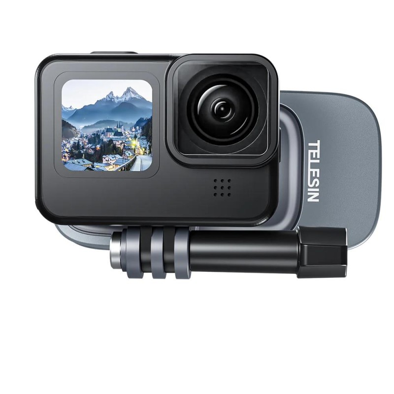 TELESIN GoPro İçin Manyetik 360 Derece Çanta ve Sırt Çantası Klipsi ( GoPro Hero11 Black / Hero10 Black / Hero9 Black / Hero8 Black / Insta360 / Sjcam / Osmo Action )