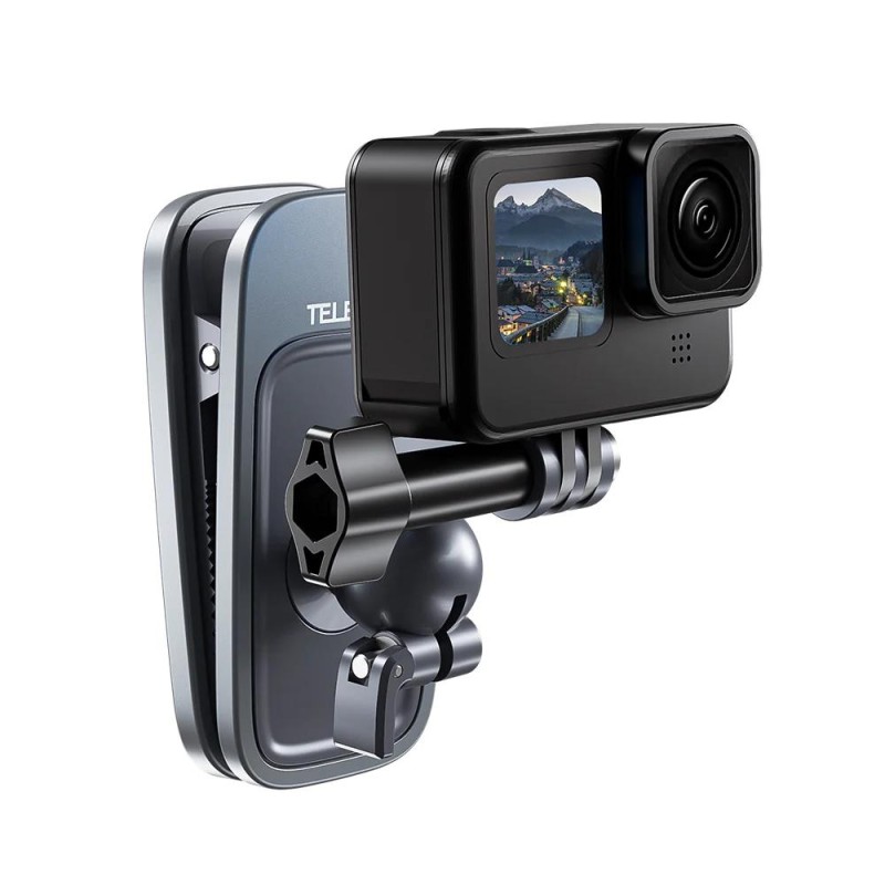 TELESIN GoPro İçin Manyetik 360 Derece Çanta ve Sırt Çantası Klipsi ( GoPro Hero11 Black / Hero10 Black / Hero9 Black / Hero8 Black / Insta360 / Sjcam / Osmo Action )