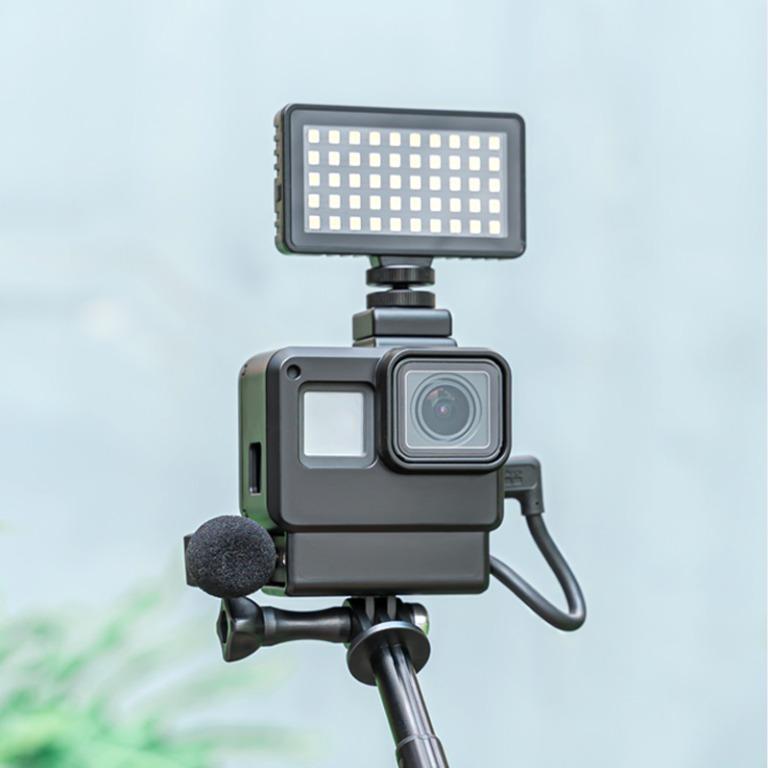 TELESIN Mini Led 350 Lümen Dahili Bataryalı Selfie VLOG Video Alüminyum Işık Seti 120° Aydınlatma Açılı & Tripod Yuvalı