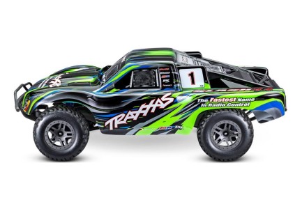 Traxxas 1/10 Slash 4x4 BL-2S 4X4 RTR 4WD Brushed Short Course 1/10 TQ Elektrikli Rc Model Araba Yeşil - Thumbnail