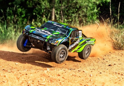 Traxxas 1/10 Slash 4x4 BL-2S 4X4 RTR 4WD Brushed Short Course 1/10 TQ Elektrikli Rc Model Araba Yeşil - Thumbnail